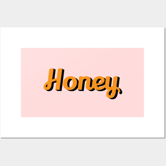 Honey Sweet retro lettering design Wall Art by Sapfo